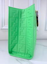 FENDI SUNSHINE SHOPPER TOTE LIMITED EDITION EMBOSSED NEON MINT GREEN