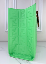 FENDI SUNSHINE SHOPPER TOTE LIMITED EDITION EMBOSSED NEON MINT GREEN