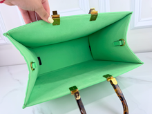 FENDI SUNSHINE SHOPPER TOTE LIMITED EDITION EMBOSSED NEON MINT GREEN