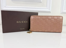 GUCCI GUCCISSIMA ZIP AROUND WALLET METALLIC ROSE GOLD