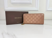 GUCCI GUCCISSIMA ZIP AROUND WALLET METALLIC ROSE GOLD