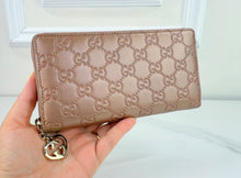 GUCCI GUCCISSIMA ZIP AROUND WALLET METALLIC ROSE GOLD