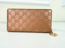 GUCCI GUCCISSIMA ZIP AROUND WALLET METALLIC ROSE GOLD