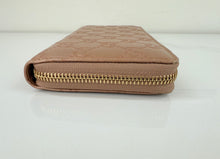 GUCCI GUCCISSIMA ZIP AROUND WALLET METALLIC ROSE GOLD