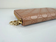 GUCCI GUCCISSIMA ZIP AROUND WALLET METALLIC ROSE GOLD
