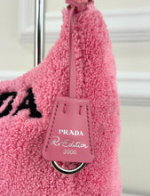 PRADA TERRY CLOTH MINI RE-EDITION 2000S BAG IN PINK