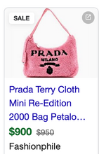 PRADA TERRY CLOTH MINI RE-EDITION 2000S BAG IN PINK