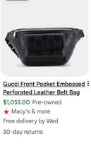 GUCCI BELT BAG LARGE JUMBO GG EMBOSSED FRONT POCKET