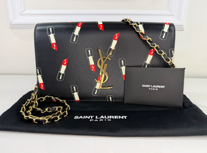 YSL LIPSTICK PRINT CLASSIC KATE CLUTCH / ON CHAIN