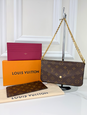 LOUIS VUITTON POCHETTE FELICIE CHAIN WALLET FULL SET