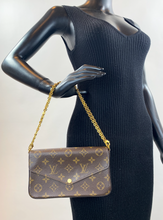 LOUIS VUITTON POCHETTE FELICIE CHAIN WALLET FULL SET