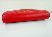 YSL MATELASSE FLAP ENVELOPE CROSSBODY IN RED