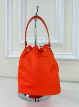 PRADA TESSUTO NYLON BUCKET CROSSBODY IN ORANGE
