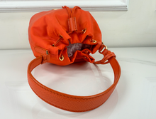 PRADA TESSUTO NYLON BUCKET CROSSBODY IN ORANGE