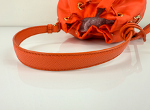 PRADA TESSUTO NYLON BUCKET CROSSBODY IN ORANGE