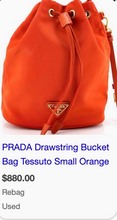PRADA TESSUTO NYLON BUCKET CROSSBODY IN ORANGE