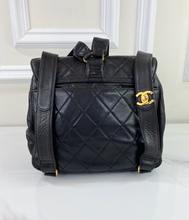 CHANEL VINTAGE QUILTED CC FLAP LAMBSKIN BACKPACK