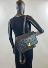 CHANEL VINTAGE QUILTED CC FLAP LAMBSKIN BACKPACK