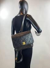 CHANEL VINTAGE QUILTED CC FLAP LAMBSKIN BACKPACK
