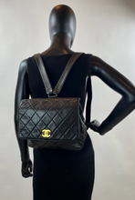 CHANEL VINTAGE QUILTED CC FLAP LAMBSKIN BACKPACK