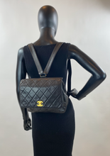 CHANEL VINTAGE QUILTED CC FLAP LAMBSKIN BACKPACK