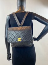 CHANEL VINTAGE QUILTED CC FLAP LAMBSKIN BACKPACK