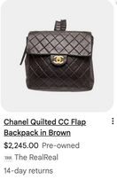 CHANEL VINTAGE QUILTED CC FLAP LAMBSKIN BACKPACK