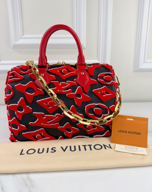 LOUIS VUITTON SPEEDY 25 BANDOULIERE URS FISCHER TUFTED MONOGRAM LIMITED EDITION