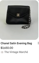 CHANEL VINTGAE MINI SATIN FLAP CLUTCH