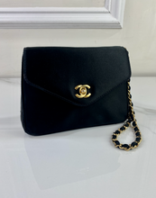 CHANEL VINTGAE MINI SATIN FLAP CLUTCH