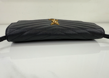 YSL MATELASSE FLAP ENVELOPE CROSSBODY IN BLACK
