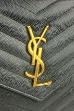 YSL MATELASSE FLAP ENVELOPE CROSSBODY IN BLACK