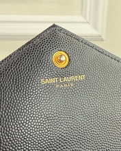 YSL MATELASSE FLAP ENVELOPE CROSSBODY IN BLACK