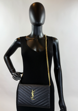 YSL MATELASSE FLAP ENVELOPE CROSSBODY IN BLACK