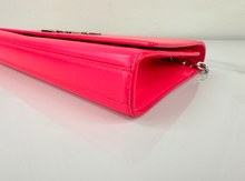 YSL CLASSIC CASSANDRE CLUTCH / ON CHAIN HOT PINK & SILVER HARDWARE