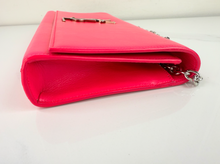 YSL CLASSIC CASSANDRE CLUTCH / ON CHAIN HOT PINK & SILVER HARDWARE