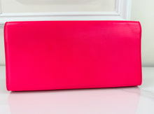 YSL CLASSIC CASSANDRE CLUTCH / ON CHAIN HOT PINK & SILVER HARDWARE