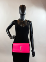 YSL CLASSIC CASSANDRE CLUTCH / ON CHAIN HOT PINK & SILVER HARDWARE