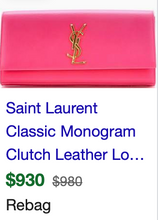 YSL CLASSIC CASSANDRE CLUTCH / ON CHAIN HOT PINK & SILVER HARDWARE