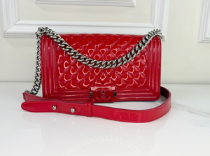 CHANEL BOY PLEXIGLASS MEDIUM FLAP RED LIMITED EDITION