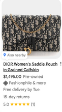 DIOR OBLIQUE MEDIUM SADDLE POUCH WITH CHAIN
