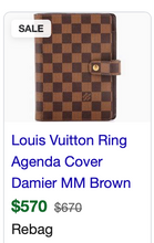 LOUIS VUITTON AGENDA MEDIUM SIZE DE