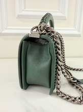 CHANEL BOY MEDIUM TOP HANDLE IN DEEP GREEN