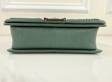 CHANEL BOY MEDIUM TOP HANDLE IN DEEP GREEN