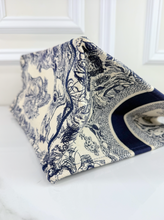 DIOR BOOK TOTE EMBROIDERED MEDIUM ECRU AND BLUE TOILE DE JOUY