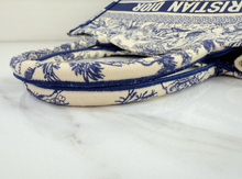 DIOR BOOK TOTE EMBROIDERED MEDIUM ECRU AND BLUE TOILE DE JOUY