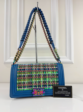 CHANEL BOY MEDIUM FLAP LIMITED EDITION IRIDESCENT WOVEN PVC