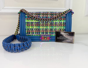 CHANEL BOY MEDIUM FLAP LIMITED EDITION IRIDESCENT WOVEN PVC