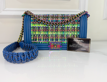 CHANEL BOY MEDIUM FLAP LIMITED EDITION IRIDESCENT WOVEN PVC