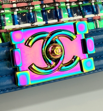 CHANEL BOY MEDIUM FLAP LIMITED EDITION IRIDESCENT WOVEN PVC